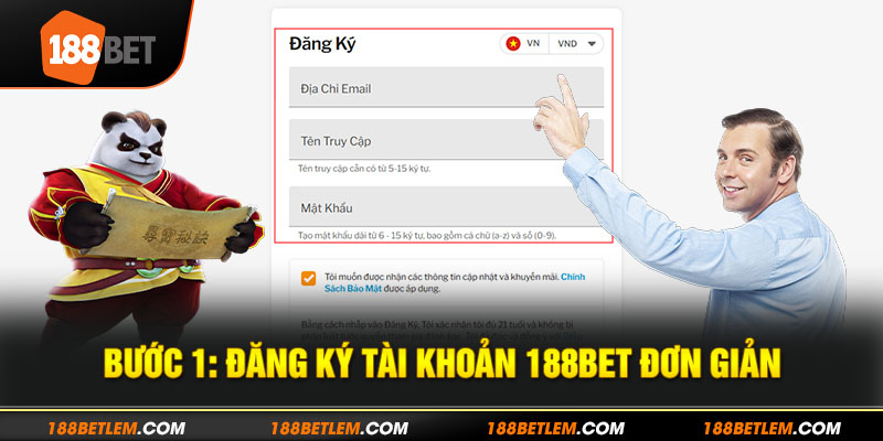 Quy trình cá cược tại 188Bet dễ dàng